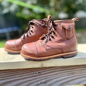 Mikoleon Kids Heirloom Classic Leather Boots Size 26 Brown Lace-Up